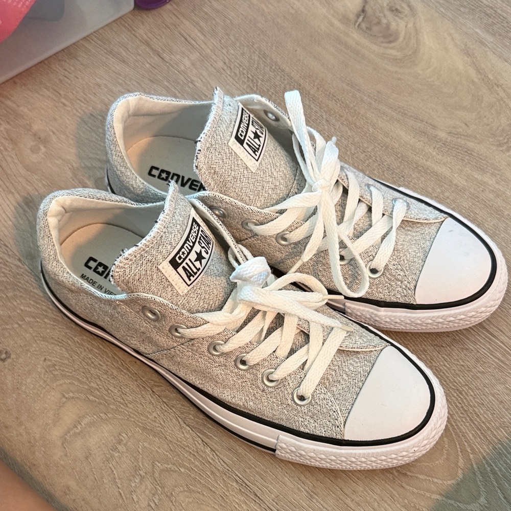 Converse All Star Low Top Sneakers - Heather Gray & White